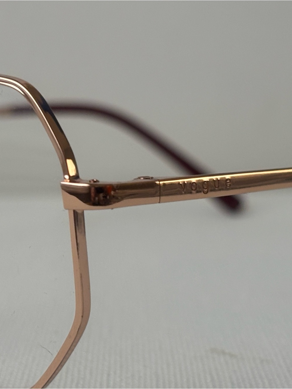 Vogue Rose Gold Geometric Metal Frame Glasses - Picture 2 of 5